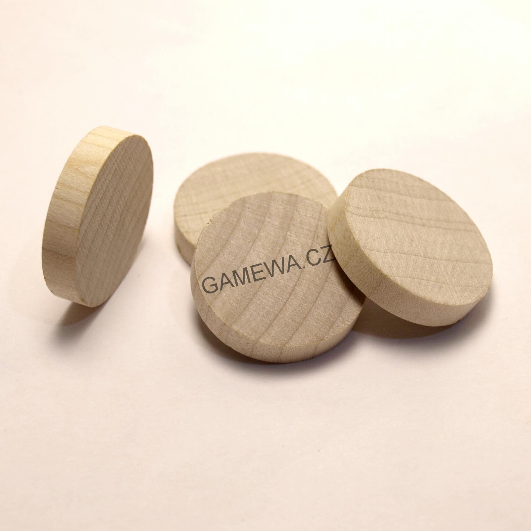 30x3mm Placka - Žeton natural  6ks GAMEWA Extra