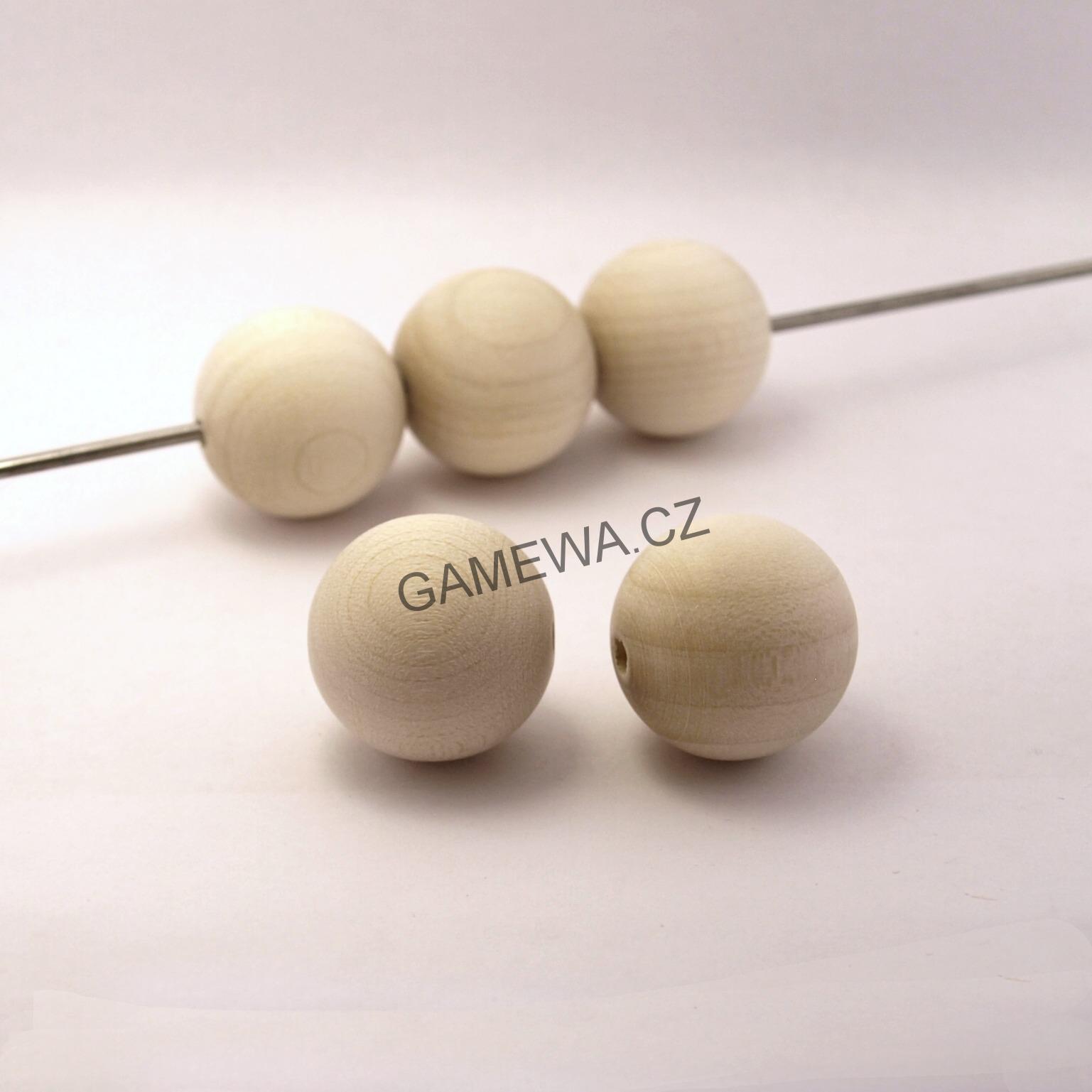 25mm Kulička JAVOR - natural  3ks GAMEWA EXTRA dřevěné korálky 