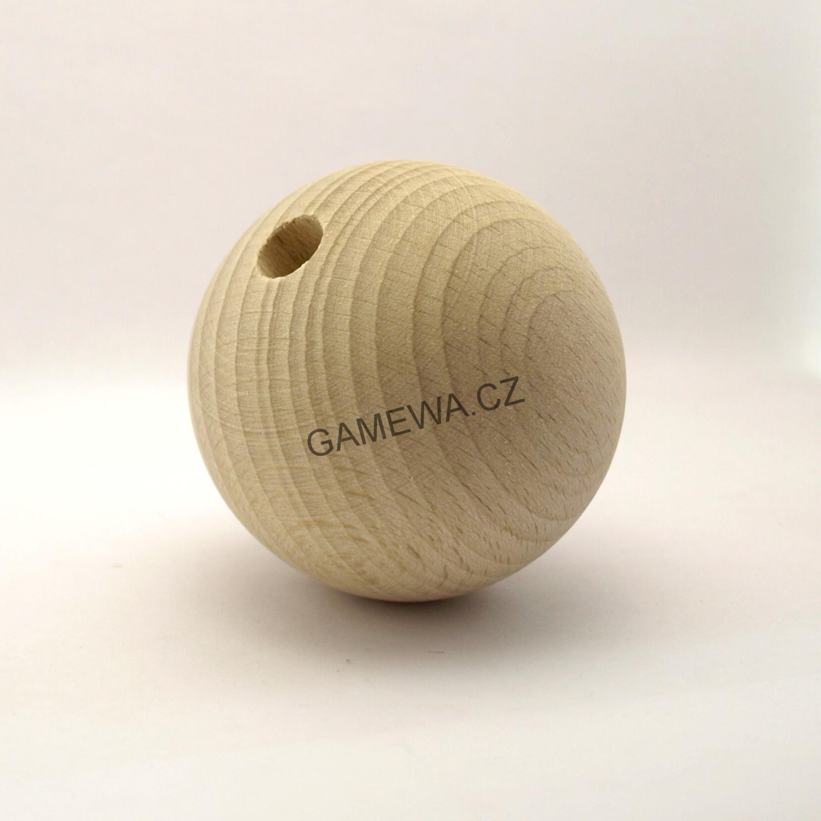60mm  Kulička BUK - natural  1ks GAMEWA EXTRA české dřevěné korálky