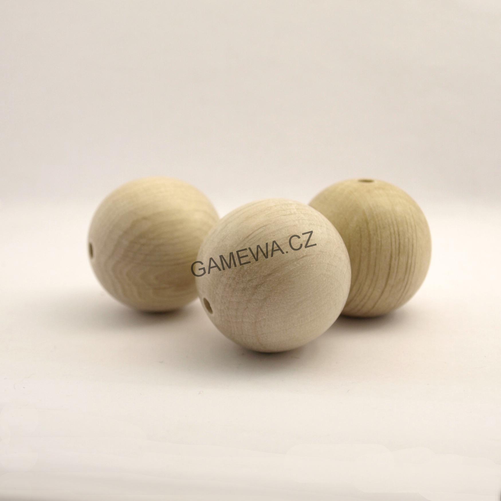 35mm  Kulička HABR - natural  1ks GAMEWA EXTRA české dřevěné korálky
