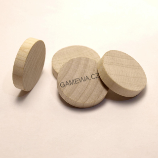 30x3mm Placka - Žeton natural  6ks GAMEWA Extra