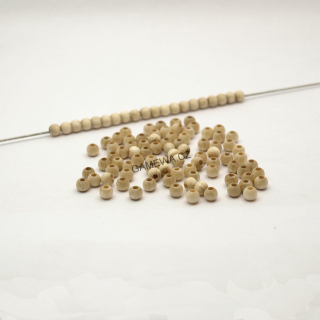 4mm Kulička BUK - natural  100ks GAMEWA EXTRA české dřevěné korálky
