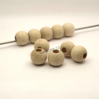 16mm Kulička HABR - dřevěné korálky - natural10ks GAMEWA EXTRA